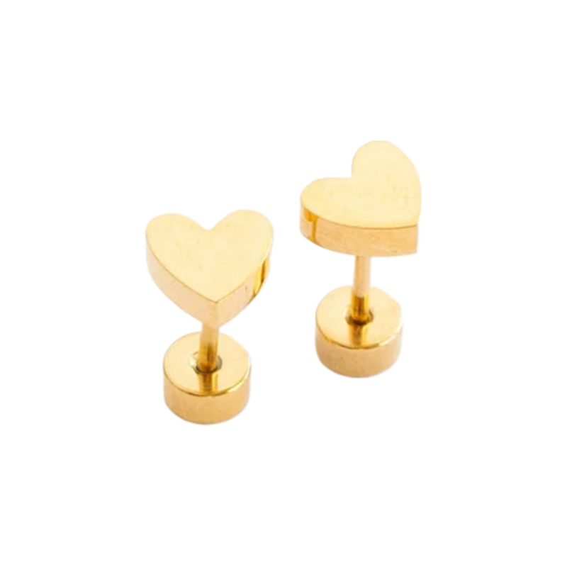 Pip Pop Post Pip Pop Post Gold Heart Stud Earrings