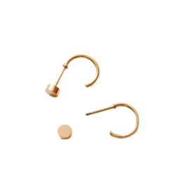Pip Pop Post Pip Pop Post Gold Huggie Stud Earrings