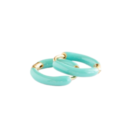 Pip Pop Post Pip Pop Post Turquoise Enamel Hoop Earrings