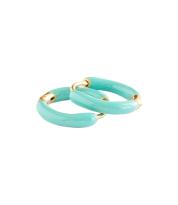 Pip Pop Post Pip Pop Post Turquoise Enamel Hoop Earrings