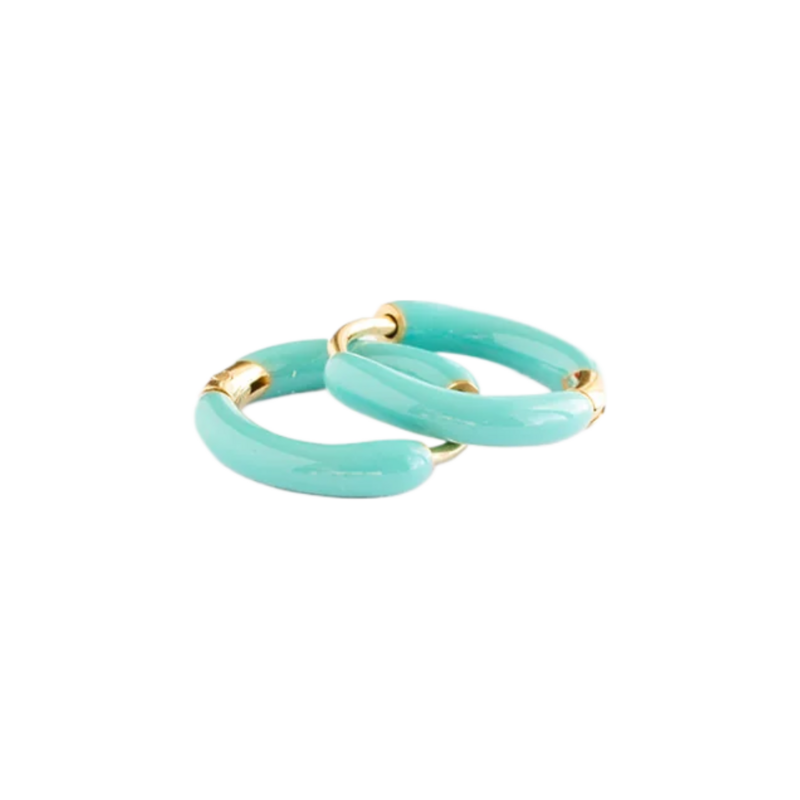 Pip Pop Post Pip Pop Post Turquoise Enamel Hoop Earrings
