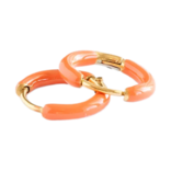 Pip Pop Post Pip Pop Post Tangerine Enamel Hoop Earrings