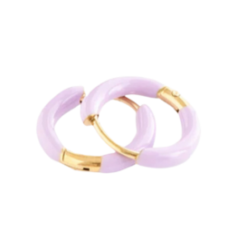 Pip Pop Post Pip Pop Post Purple Enamel Hoop Earrings