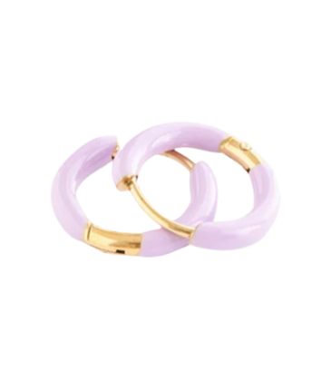 Pip Pop Post Pip Pop Post Purple Enamel Hoop Earrings