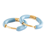 Pip Pop Post Pip Pop Post Blue Enamel Hoop Earrings