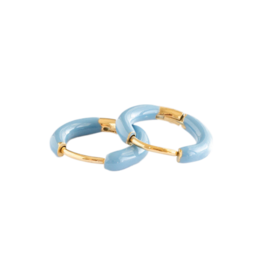 Pip Pop Post Pip Pop Post Blue Enamel Hoop Earrings