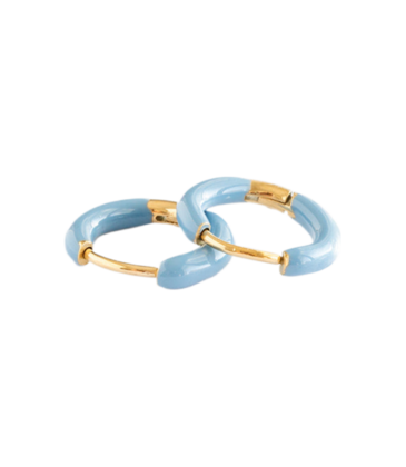 Pip Pop Post Pip Pop Post Blue Enamel Hoop Earrings