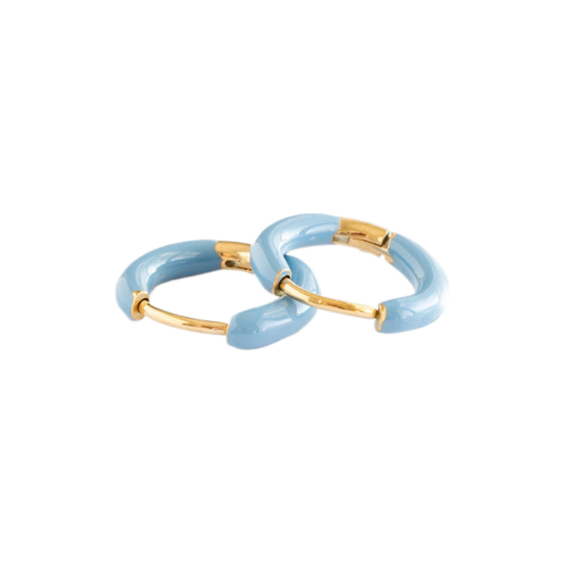 Pip Pop Post Pip Pop Post Blue Enamel Hoop Earrings