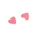 Pip Pop Post Pip Pop Post Pink Enamel Heart Stud Earrings