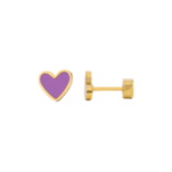 Pip Pop Post Pip Pop Post Purple Enamel Heart Stud Earrings