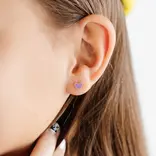 Pip Pop Post Pip Pop Post Purple Enamel Heart Stud Earrings