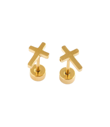 Pip Pop Post Pip Pop Post Cross Stud Earrings
