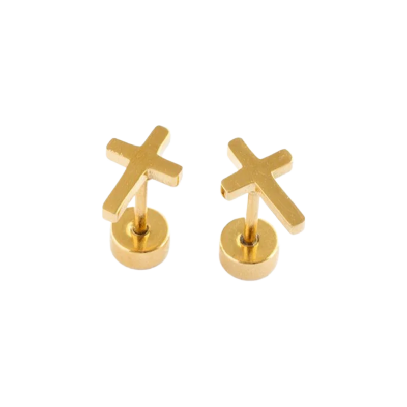 Pip Pop Post Pip Pop Post Cross Stud Earrings