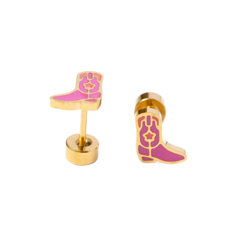Pip Pop Post Pip Pop Post Cowboy Boot Stud Earrings