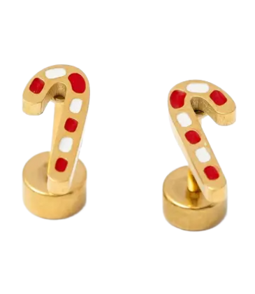 Pip Pop Post Pip Pop Post Candy Cane Stud Earrings