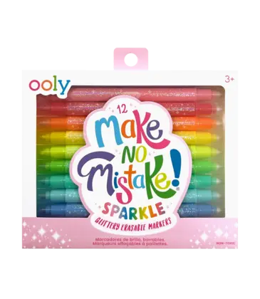 Ooly Ooly Make No Mistake! Glittery Erasable Markers - Set of 12