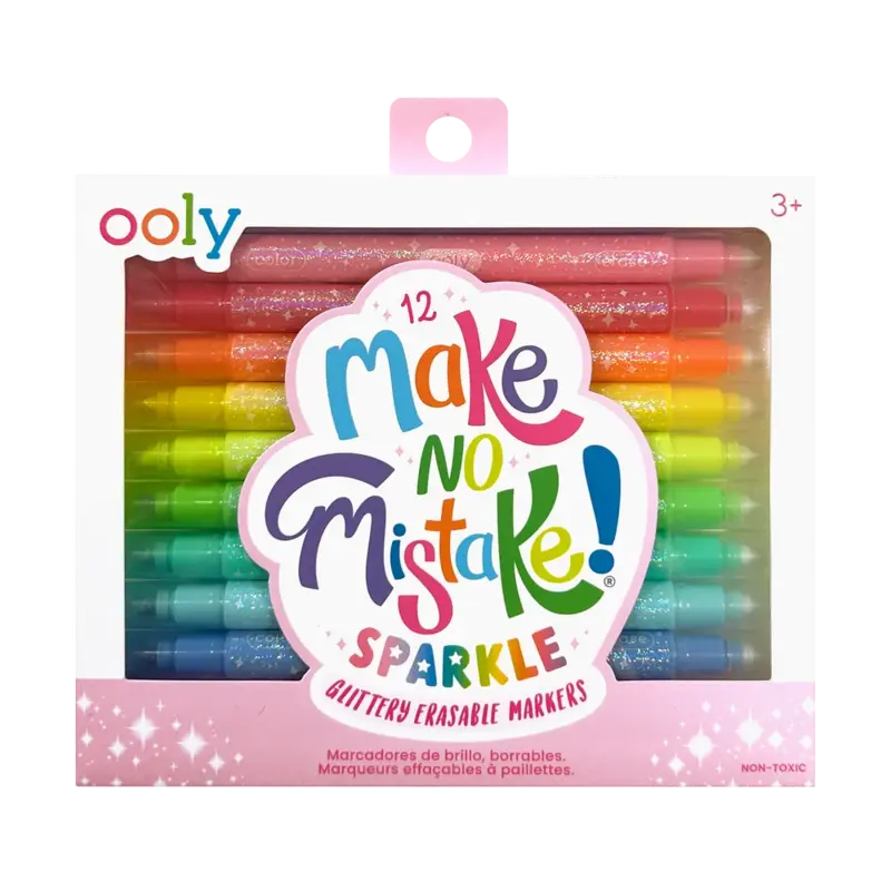 Ooly Ooly Make No Mistake! Glittery Erasable Markers - Set of 12