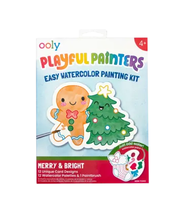 Ooly Ooly Playful Painters Easy Watercolor Painting Kit - Merry & Bright