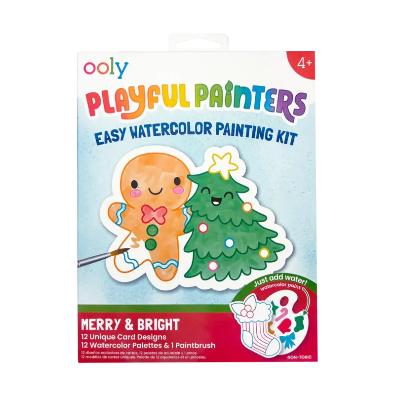 Ooly Ooly Playful Painters Easy Watercolor Painting Kit - Merry & Bright