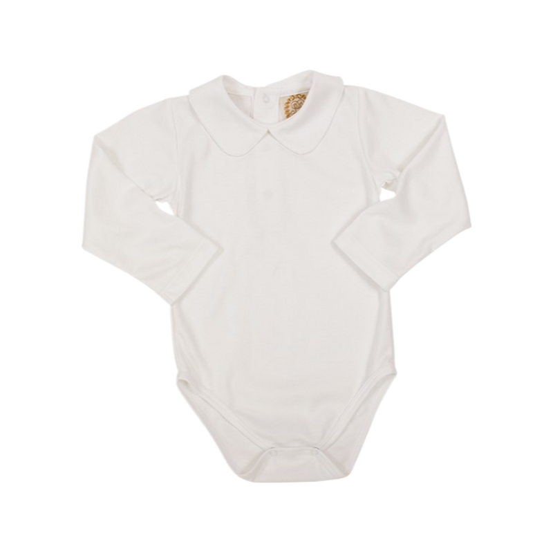 The Beaufort Bonnet Company TBBC Peter Pan Collar Onesie - Worth Avenue White