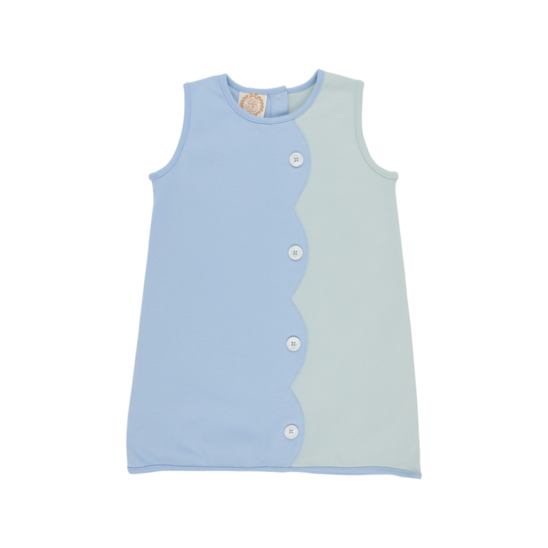 The Beaufort Bonnet Company TBBC Kennedy Colorblock Dress - Sarasota Sky/Old Greenwich Green