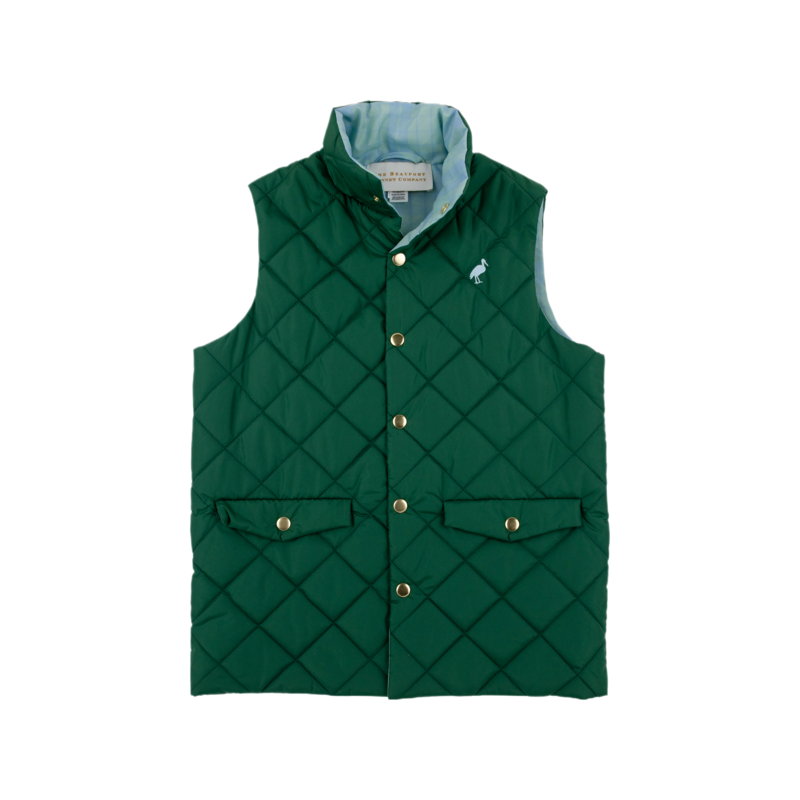 The Beaufort Bonnet Company TBBC Vaughn Vest - Saratoga Gate Green/Audubon Park Plaid