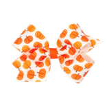 Wee Ones Wee Ones Medium Pumpkin Printed Bow