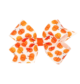 Wee Ones Wee Ones Medium Pumpkin Printed Bow