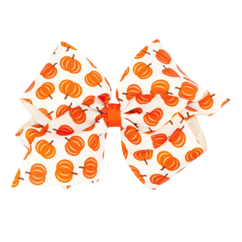 Wee Ones Wee Ones King Pumpkin Printed Bow