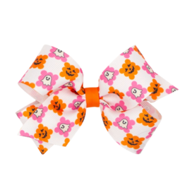 Wee Ones Wee Ones Medium Halloween Checkered Printed Bow