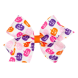 Wee Ones Wee Ones Medium Halloween Jack-O-Lantern Printed Bow