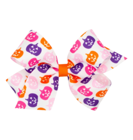 Wee Ones Wee Ones Medium Halloween Jack-O-Lantern Printed Bow