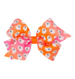 Wee Ones Wee Ones Medium Halloween Ghost Printed Bow