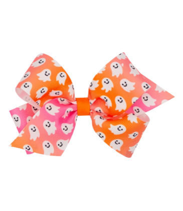 Wee Ones Wee Ones Medium Halloween Ghost Printed Bow