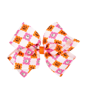 Wee Ones Wee Ones King Halloween Checkered Printed Bow