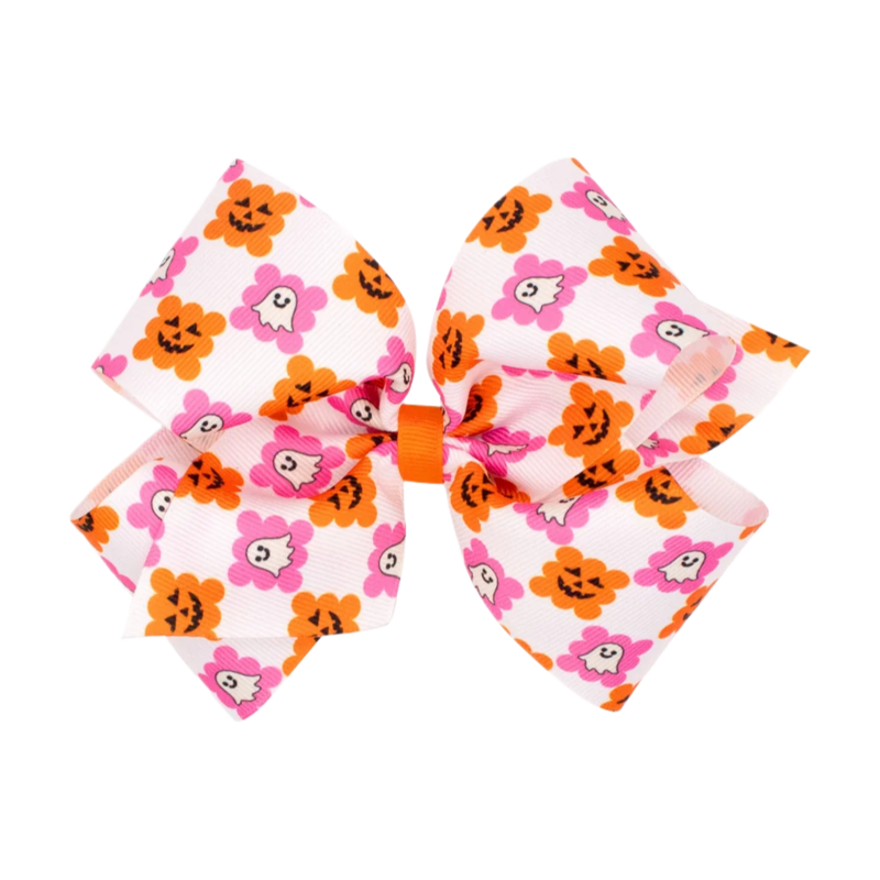 Wee Ones Wee Ones King Halloween Checkered Printed Bow