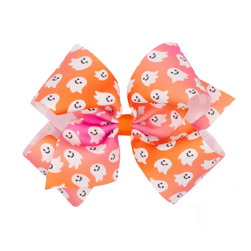 Wee Ones Wee Ones King Halloween Ghost Printed Bow