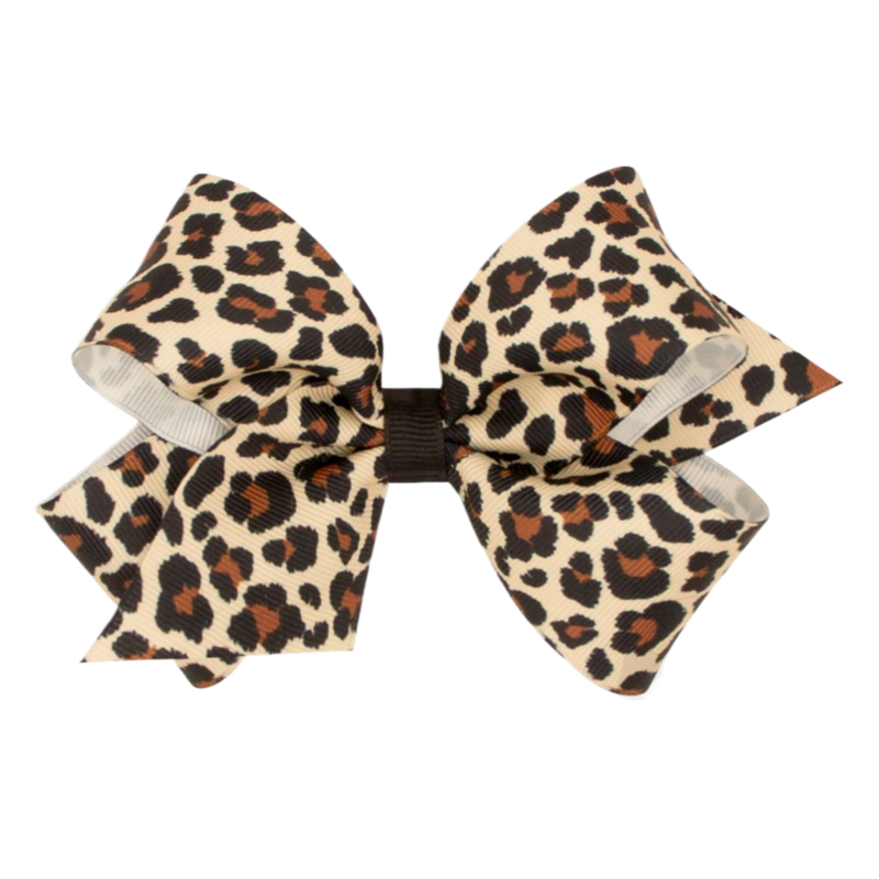 Wee Ones Wee Ones Medium Leopard Printed Bow