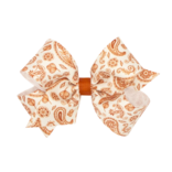 Wee Ones Wee Ones Medium Burnt Orange Paisley Printed Bow