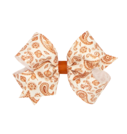 Wee Ones Wee Ones Medium Burnt Orange Paisley Printed Bow