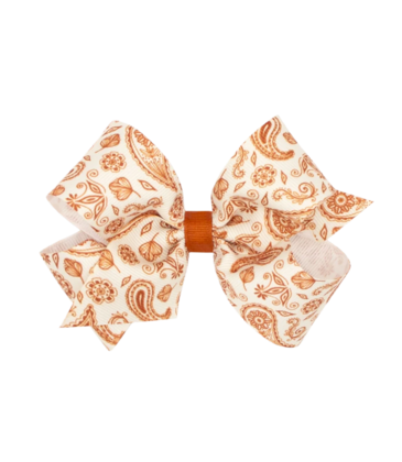 Wee Ones Wee Ones Medium Burnt Orange Paisley Printed Bow