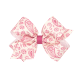 Wee Ones Wee Ones Medium Colonial Pink Paisley Printed Bow