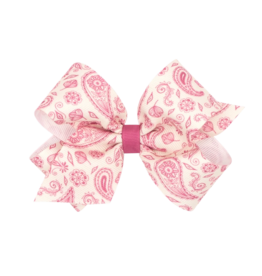 Wee Ones Wee Ones Medium Colonial Pink Paisley Printed Bow