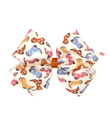 Wee Ones Wee Ones King Cowgirl Boots Printed Bow