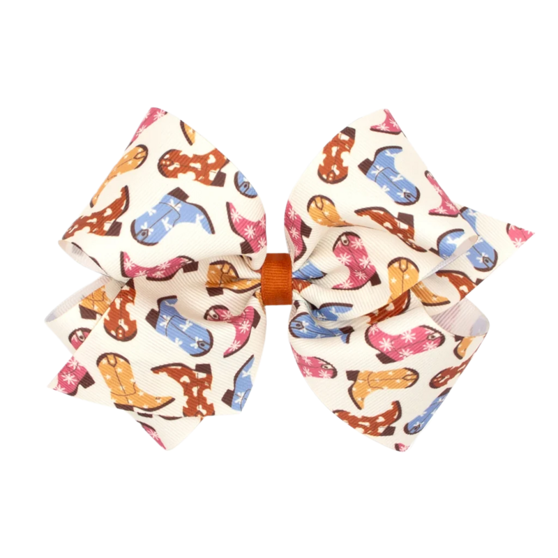 Wee Ones Wee Ones King Cowgirl Boots Printed Bow