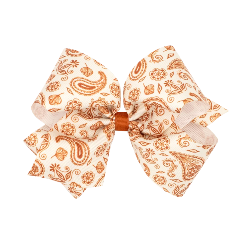 Wee Ones Wee Ones King Burnt Orange Paisley Printed Bow