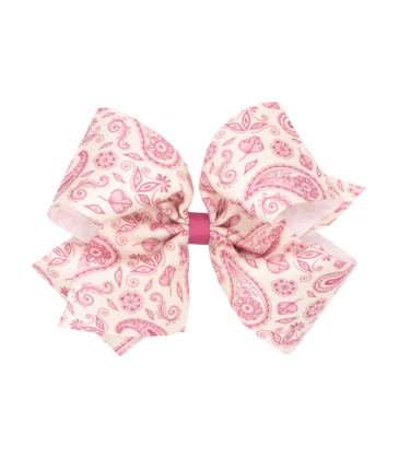 Wee Ones Wee Ones King Colonial Pink Paisley Printed Bow