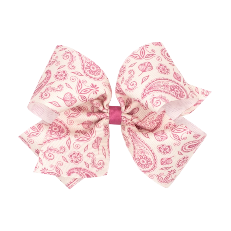 Wee Ones Wee Ones King Colonial Pink Paisley Printed Bow