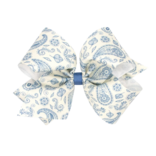 Wee Ones Wee Ones King Smoke Blue Paisley Printed Bow