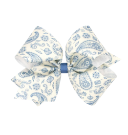 Wee Ones Wee Ones King Smoke Blue Paisley Printed Bow